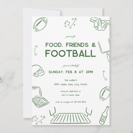 Food Friends Football Championship Watch Party  招待状 (正面)