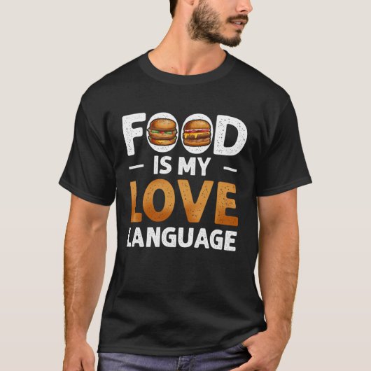 Food Is My Love Language Cheeseburger Gourmet Exec Tシャツ (正面)