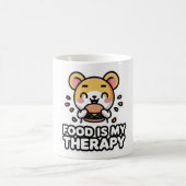 Food Is My Therapy Funny Coffee Mug – Cute Kawaii コーヒーマグカップ (中央)