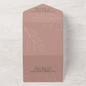 Food Line Art Light Terracota & Navy Boho オールインワン招待状 (外側)