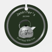 Food Made With Love Teapot Christmas Ornament メタルオーナメント (裏面)