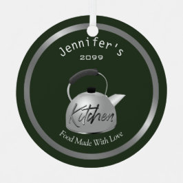 Food Made With Love Teapot Christmas Ornament メタルオーナメント