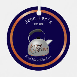 Food Made With Love Teapot Christmas Ornament メタルオーナメント