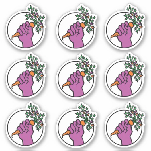 Food Not Bombs logo sticker pack シール (正面)