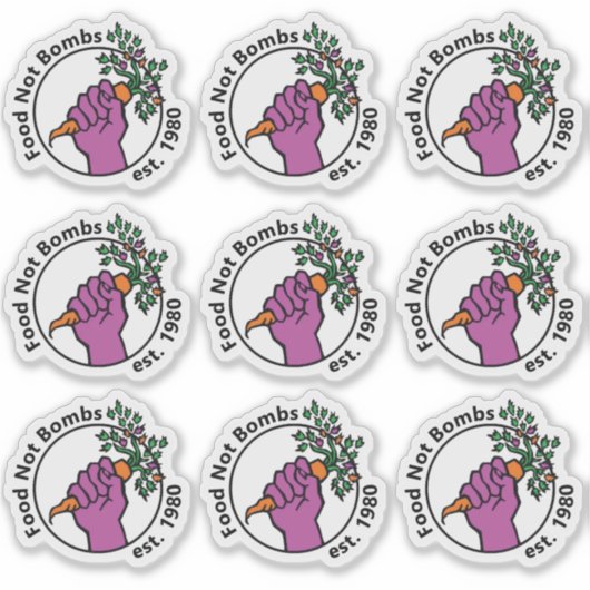 Food Not Bombs logo sticker pack シール (正面)