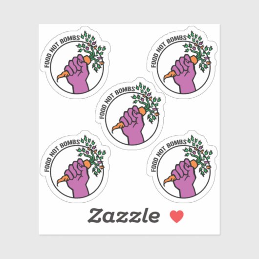 Food Not Bombs logo sticker pack w/text シール (シート)