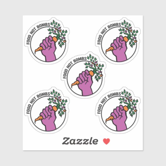 Food Not Bombs logo sticker pack w/text シール (シート)