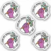 Food Not Bombs logo sticker pack w/text & year シール (正面)