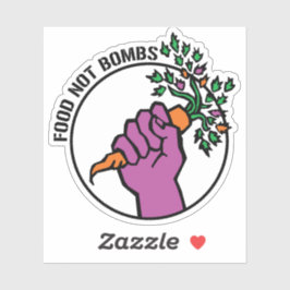 Food Not Bombs logo w/text シール