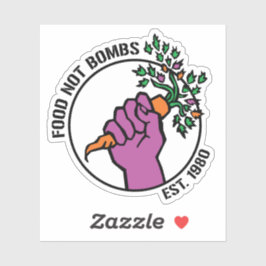 Food Not Bombs logo w/text & year シール