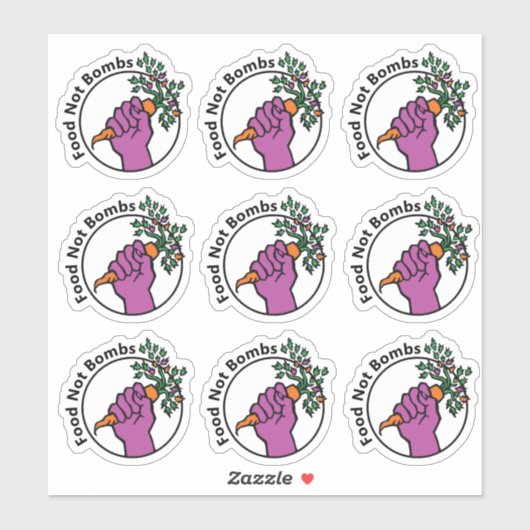 Food Not Bombs logo with text sticker pack シール (シート)