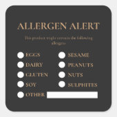Food Safety Alergenアラート スクエアシール (正面)