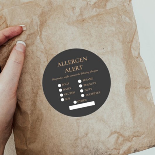 Food Safety Alergenアラート ラウンドシール