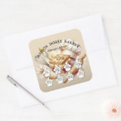 Food Safety Allergy Alert Bakery Pastry Chef Gold スクエアシール (封筒)