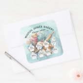 Food Safety Allergy Alert Bakery Pastry Chef Gold スクエアシール (封筒)