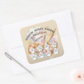 Food Safety Allergy Alert Bakery Pastry Chef Gold スクエアシール (封筒)