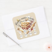 Food Safety Allergy Alert Bakery Pastry Chef Gold スクエアシール (封筒)