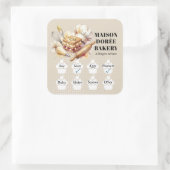 Food Safety Allergy Alert Bakery Pastry Chef Gold スクエアシール (バッグ)