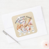 Food Safety Allergy Alert Bakery Pastry Chef Gold スクエアシール (封筒)