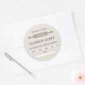 Food Safety Allergy Alert Bakery Rolling Pin ラウンドシール (封筒)