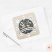 Food Safety Allergy Alert Bakery Store Pastry Chef スクエアシール (封筒)