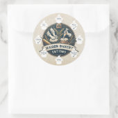 Food Safety Allergy Alert Rustic Bakery Cake Store ラウンドシール (バッグ)