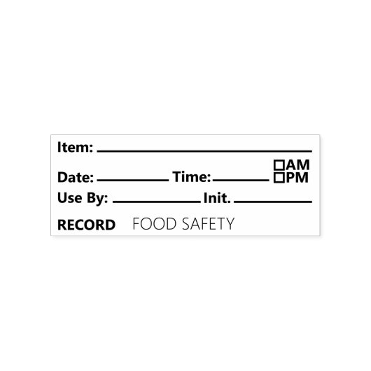 Food Safety Date Record Keeping ラバースタンプ (インプリント)