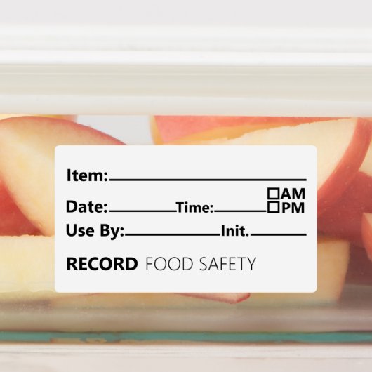 Food Safety Date Record Keeping ラベル (貼付)