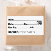 Food Safety Date Record Keeping ラベル (インサイチュ)