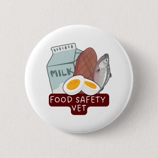 Food Safety Vet–Veterinary Food Inspection Design 缶バッジ (正面)