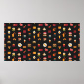 Food seamless pixel art pattern,fabric textures,is ポスター (正面)