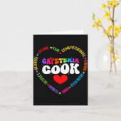 Food Services Crew Cafeteria Cook Helper School Sq カード (黄色い花)