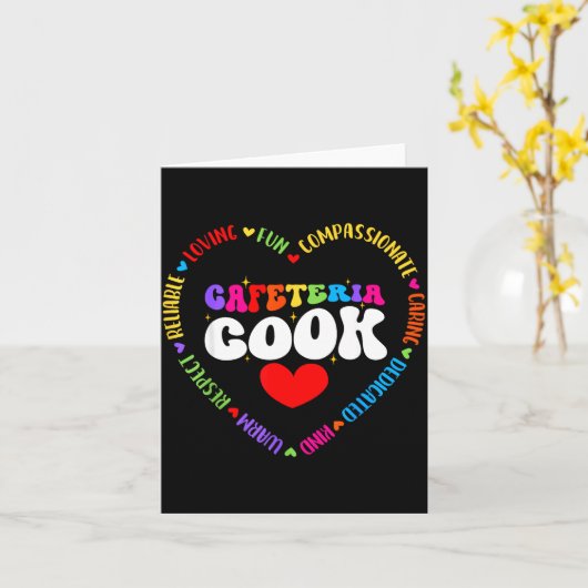 Food Services Crew Cafeteria Cook Helper School Sq カード (黄色い花)