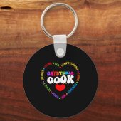 Food Services Crew Cafeteria Cook Helper School Sq キーホルダー (正面)