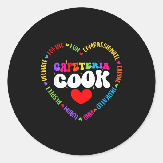 Food Services Crew Cafeteria Cook Helper School Sq ラウンドシール (正面)