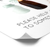 Food Station Sign for Baby Shower Green Sip & See ポスター (角)