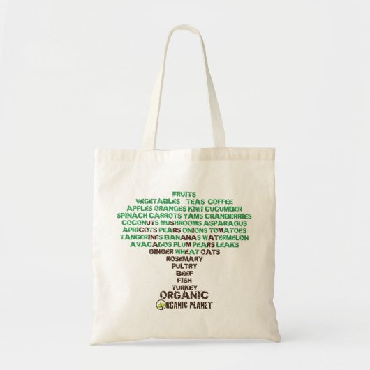 Food Tree Organic Planet Reusable Canvas Bags トートバッグ (正面)