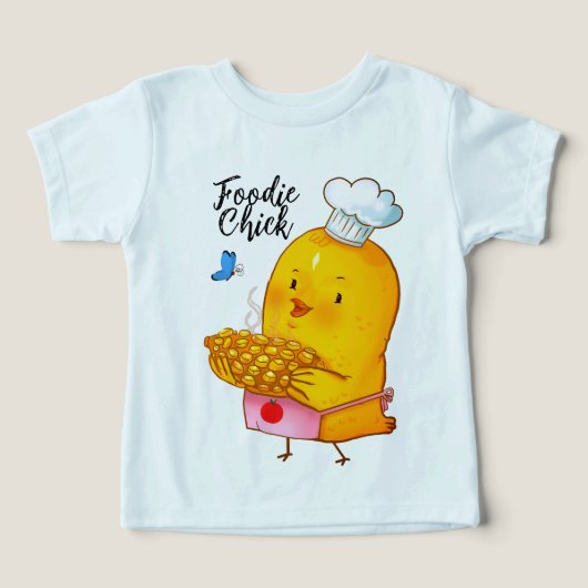Foodie Chick Kids’ T‑Shirt (Age 3) (デザイン正面)