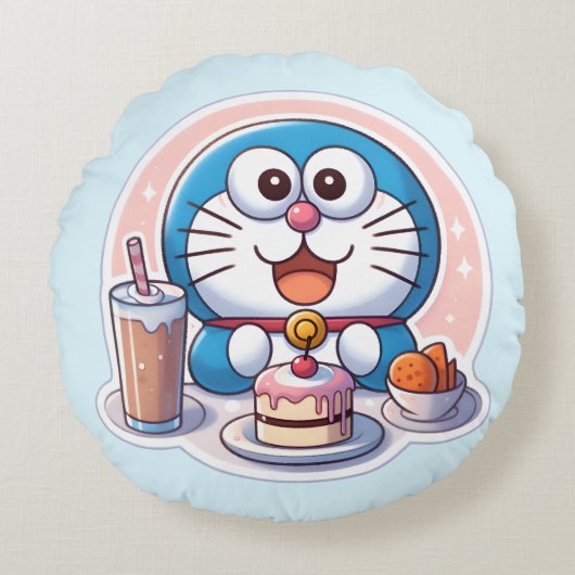 Foodie Dora ラウンドクッション (正面)