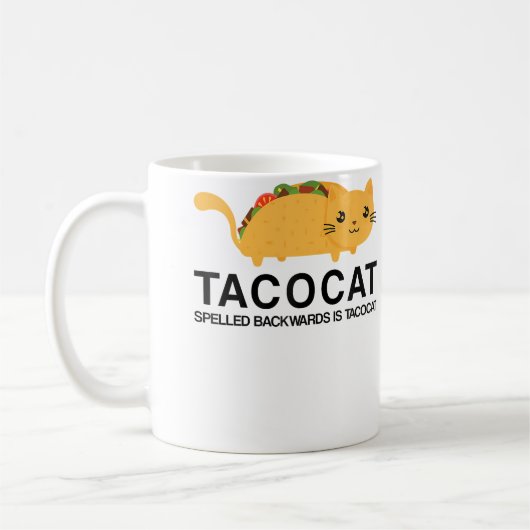 Foodie Funny Tacocat Cat Taco コーヒーマグカップ (左)