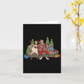 Foodie Gifts Food Coma Funny Christmas Pun Santa C カード (黄色い花)