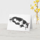 FooFooCat: 不精なジャンボタキシード猫 カード (黄色い花)