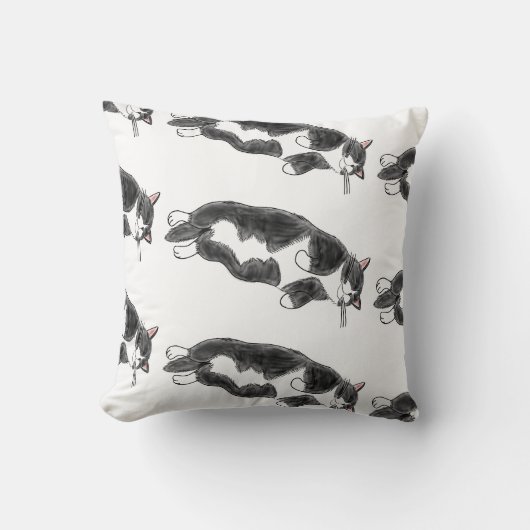 FooFooCat: 不精なジャンボタキシード猫 クッション (正面)