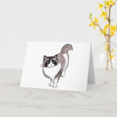 FooFooCat: Sassy Ragdoll カード (黄色い花)