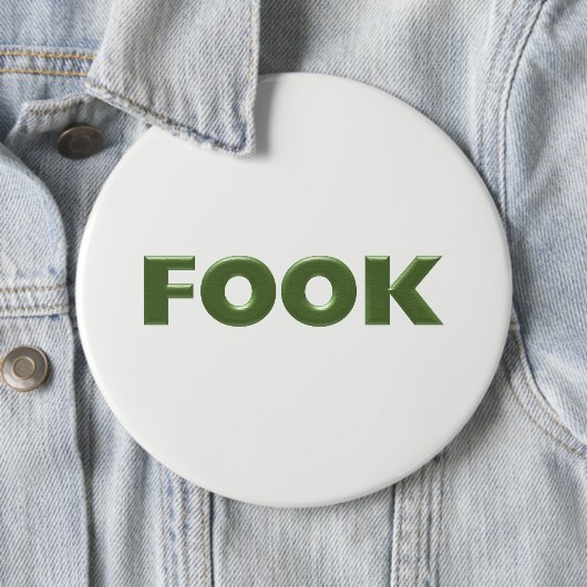 Fook 白い巨大なボタン 缶バッジ (インサイチュ)