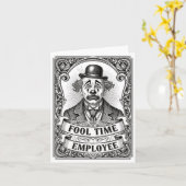 Fool Time Employee Funny Office Humor  カード (黄色い花)