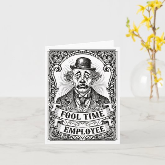 Fool Time Employee Funny Office Humor カード (黄色い花)