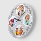 Fooliage Keepsakeファミリ素朴ーの写数々の真 ラージ壁時計 (傾斜)