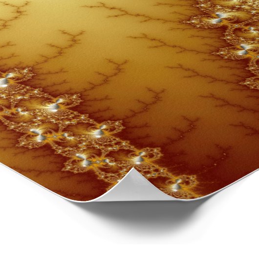 fools金ゴールド- Fractal Art ポスター (角)