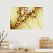 fools金ゴールド- Fractal Art ポスター (キッチン)